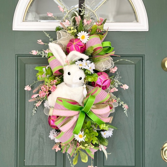 SOLD!! 24”Spring Swag. Easter Swag. Spring Wreath. Spring Door Decor - Picture 2 of 3